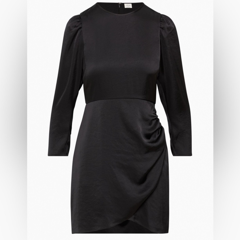 Aritzia Wilfred Silky Little Black Long Dress